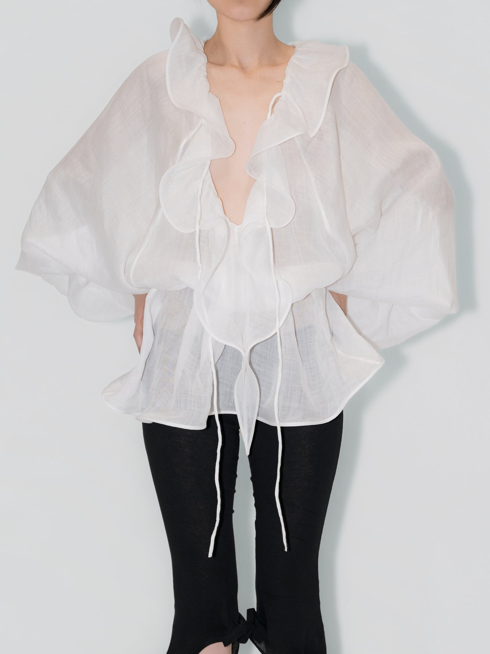 Vespertine Ruffle Blouse White