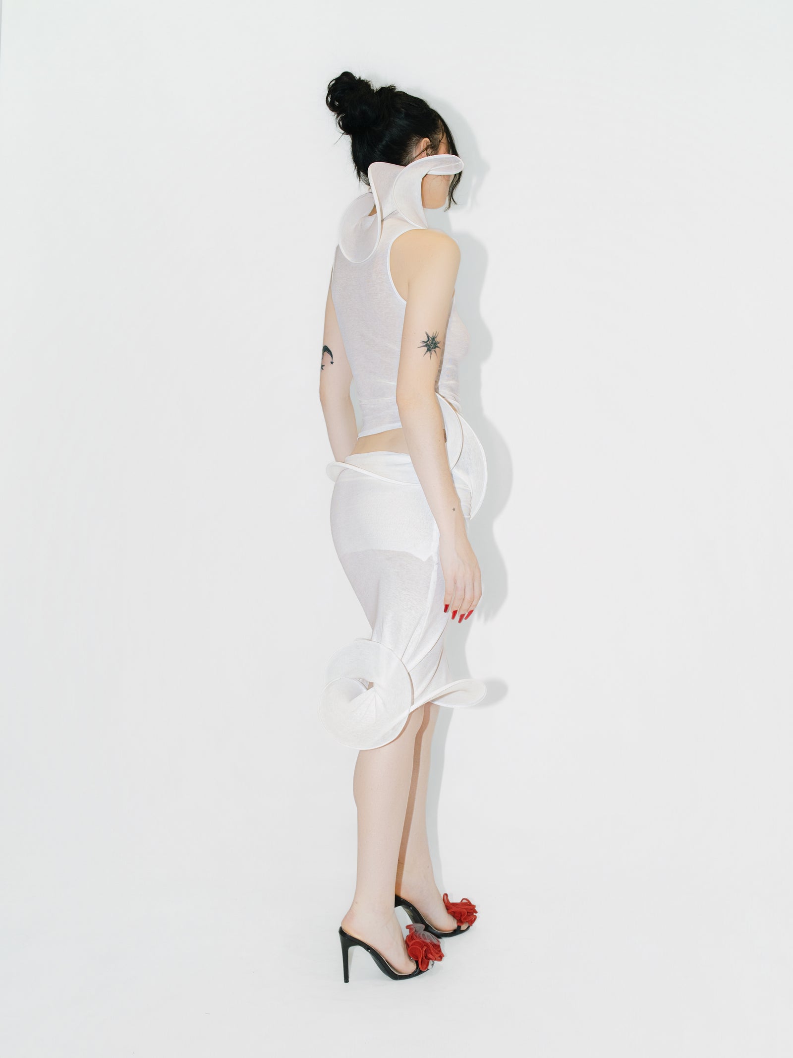 Sculptural Datura Tank Top