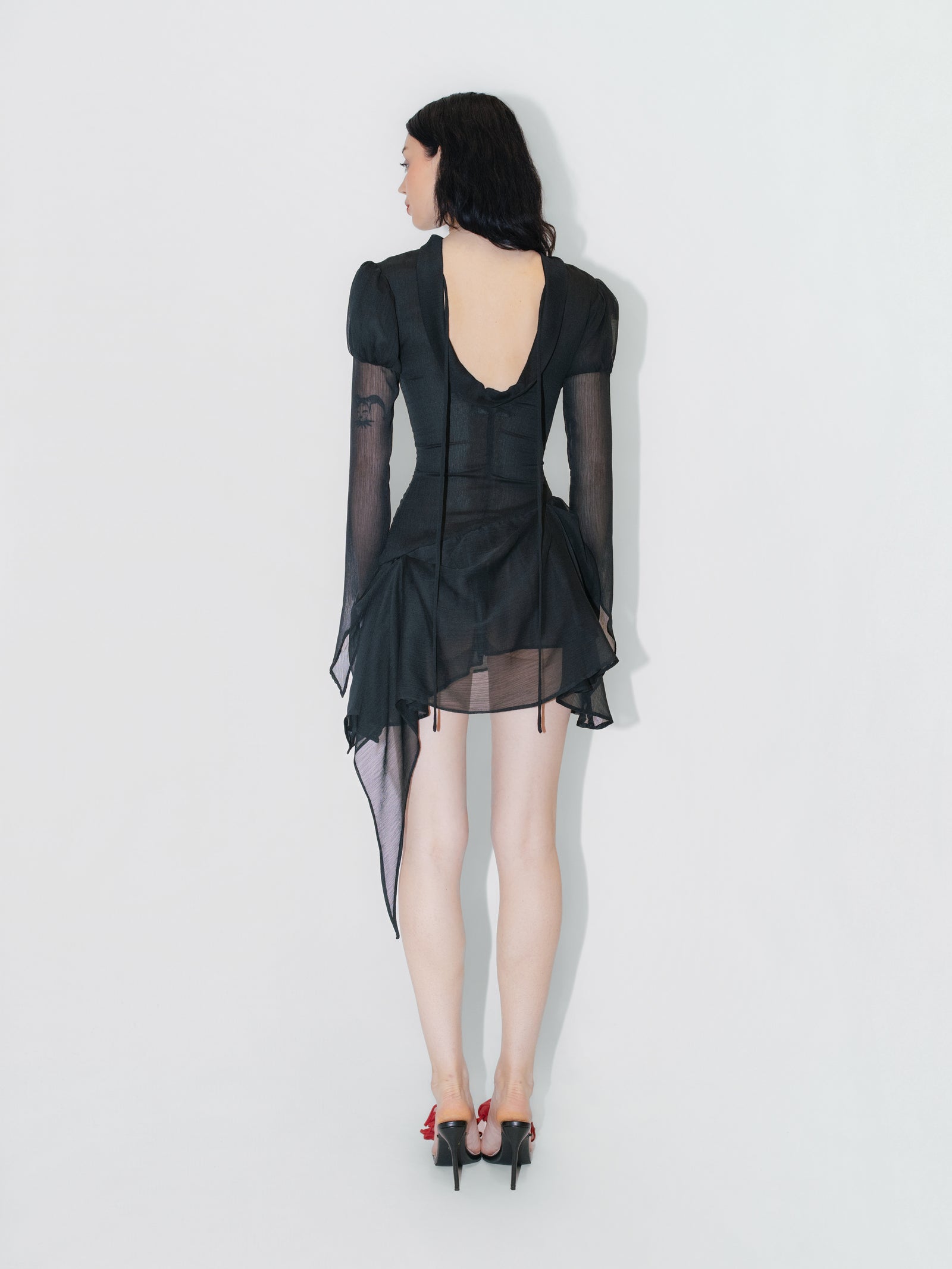 Courtesan Chiffon Dress Black