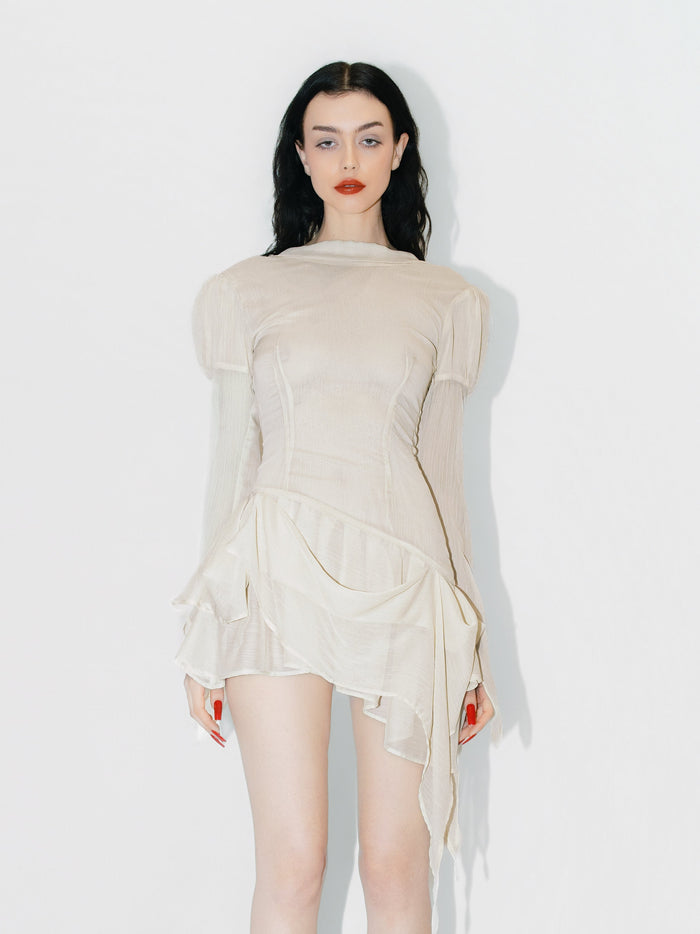 Courtesan Chiffon Dress Ivory