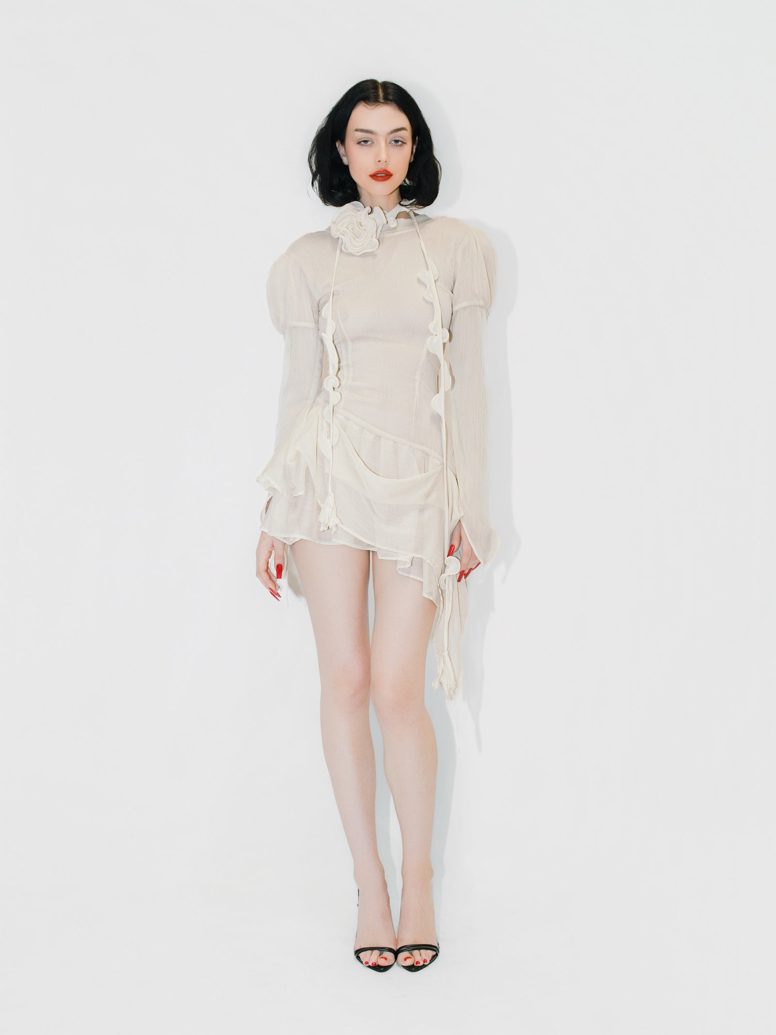 Courtesan Chiffon Dress Ivory