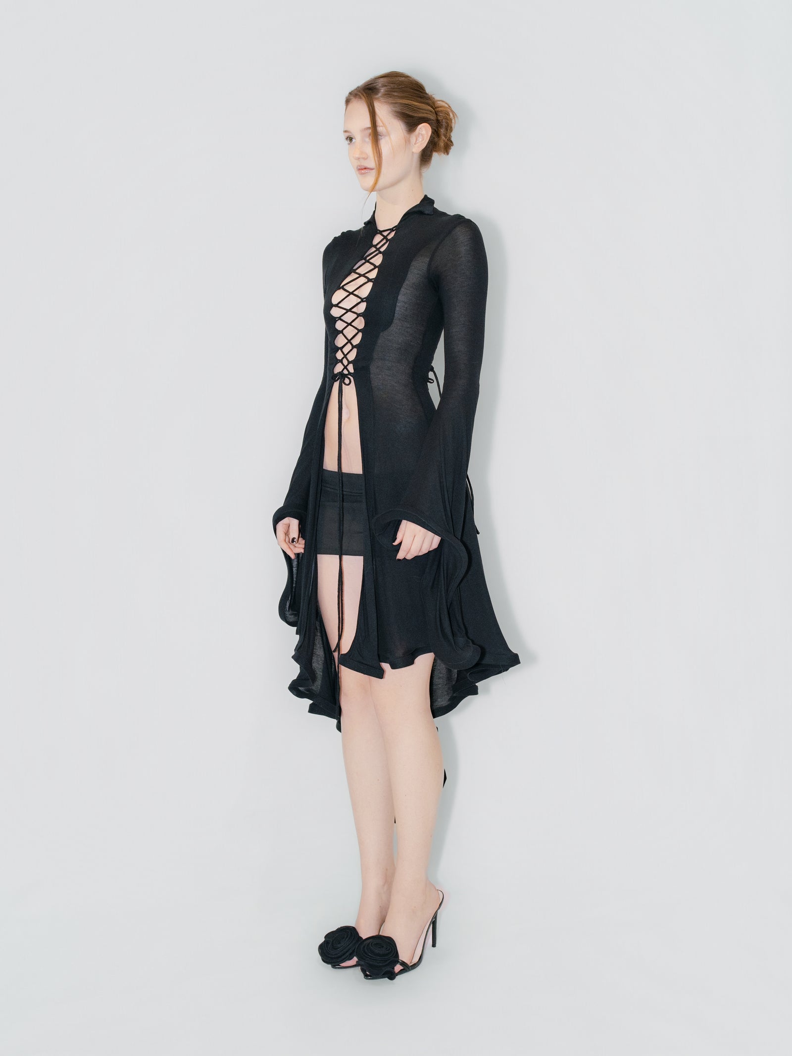 Solandra Lace up Maxi Cardigan
