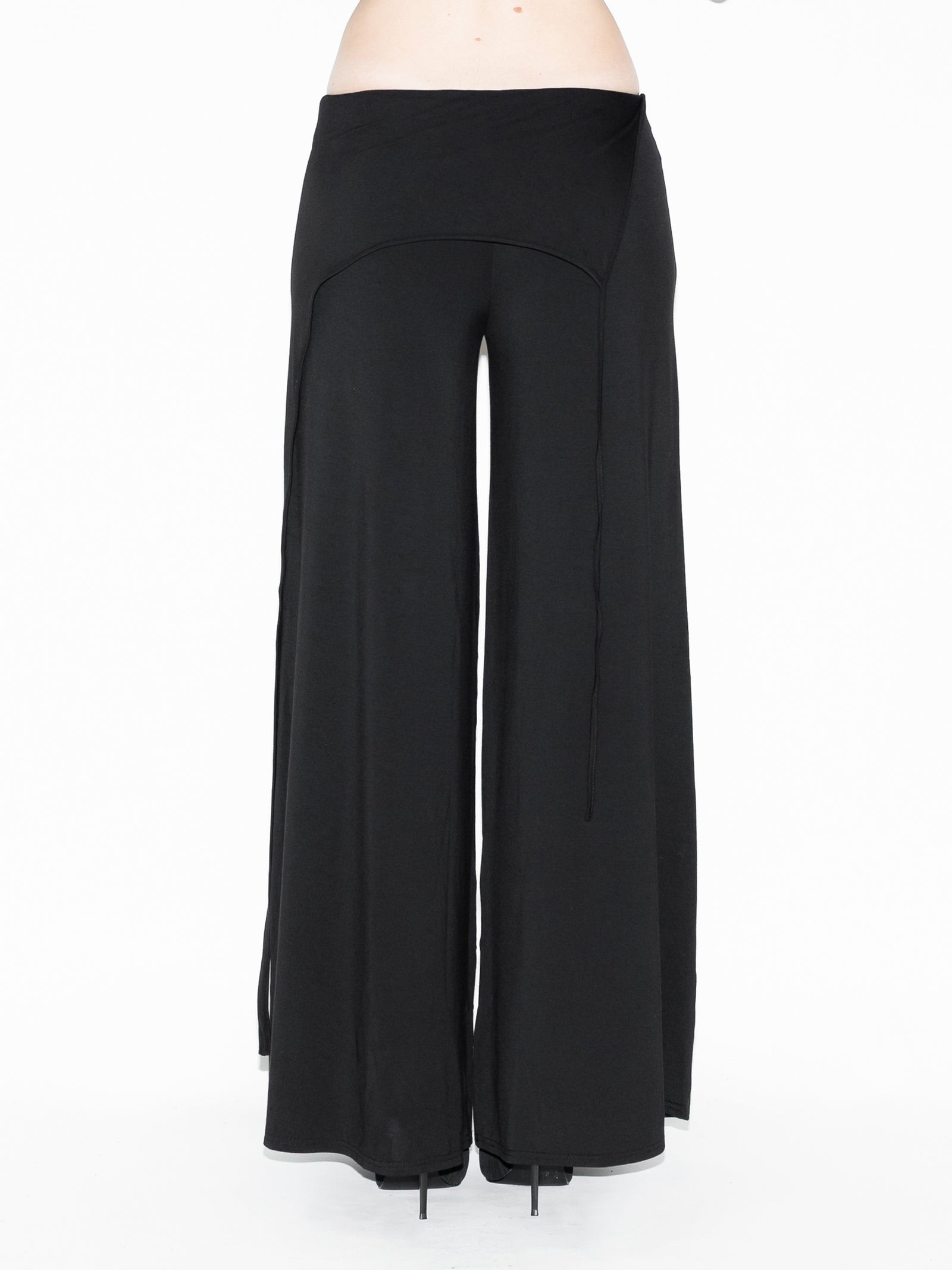 Draped Bat Pants Black