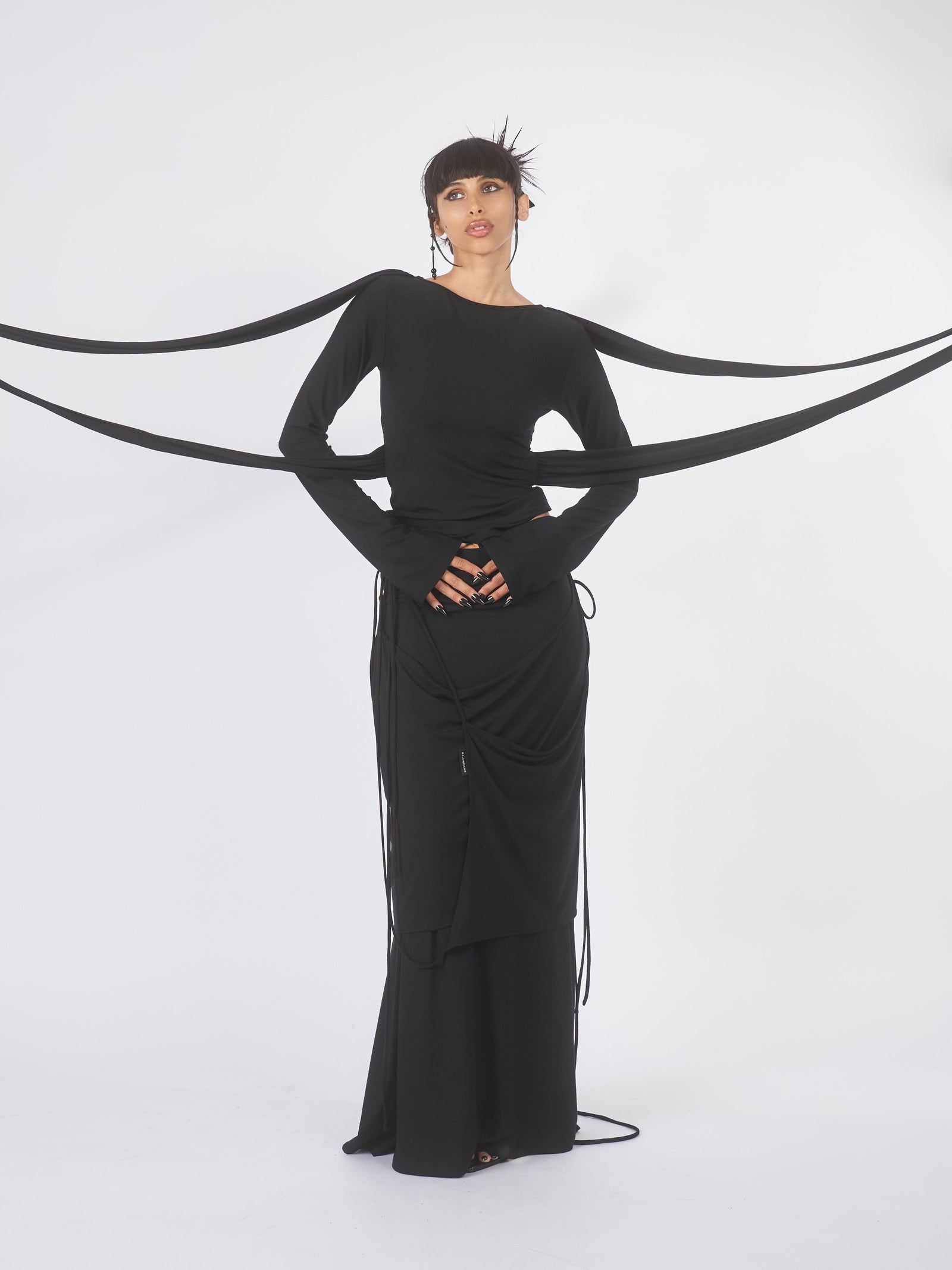 Harness Tie Top Solid Black