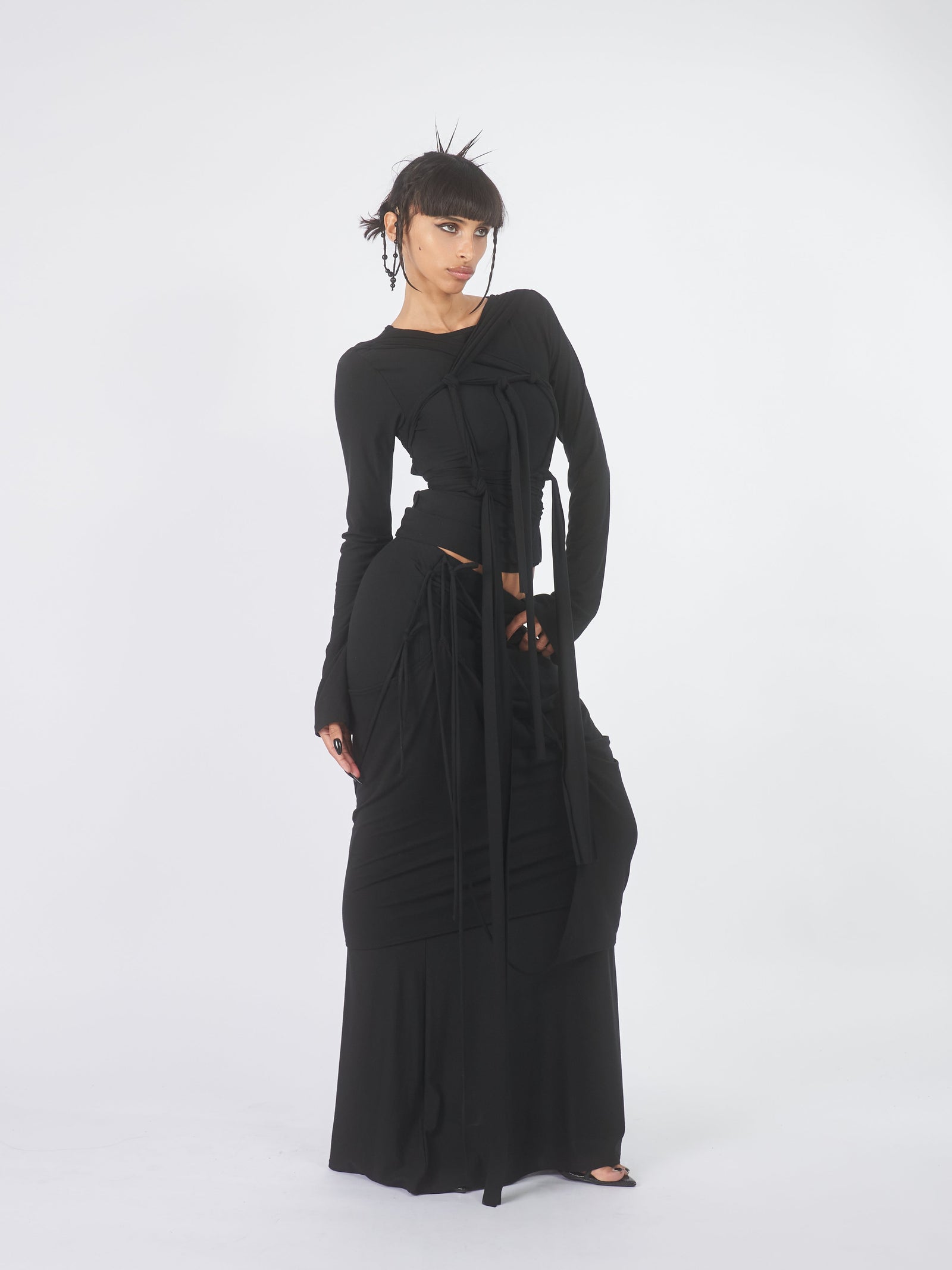 Harness Tie Top Solid Black