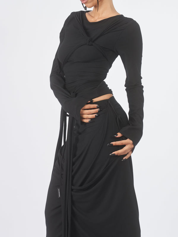 Harness Tie Top Solid Black