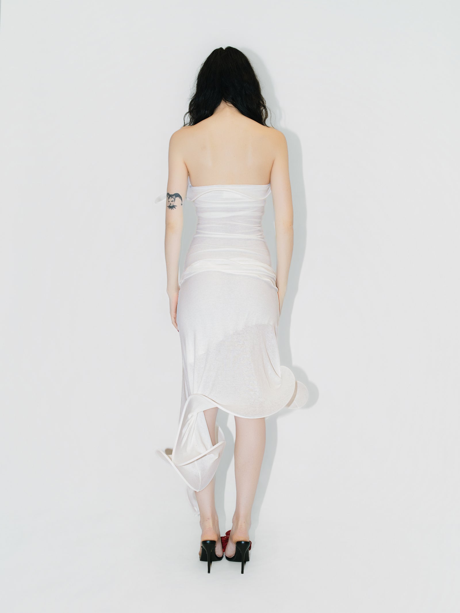 Sculptural Datura Midi Dress