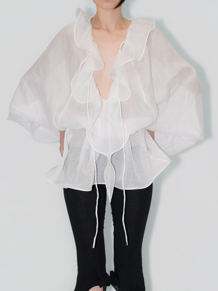 Vespertine Ruffle Blouse White