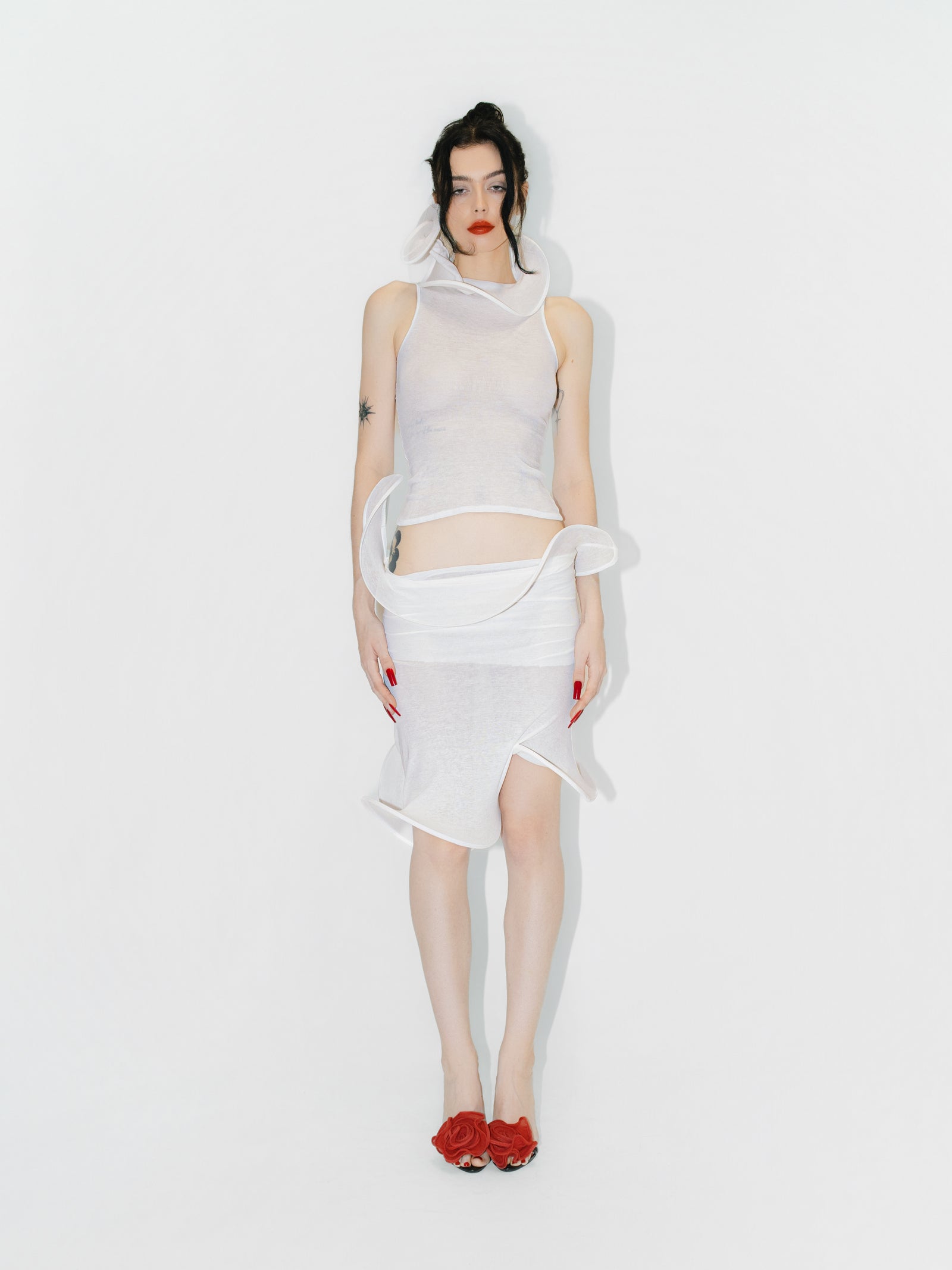 Sculptural Datura Tank Top
