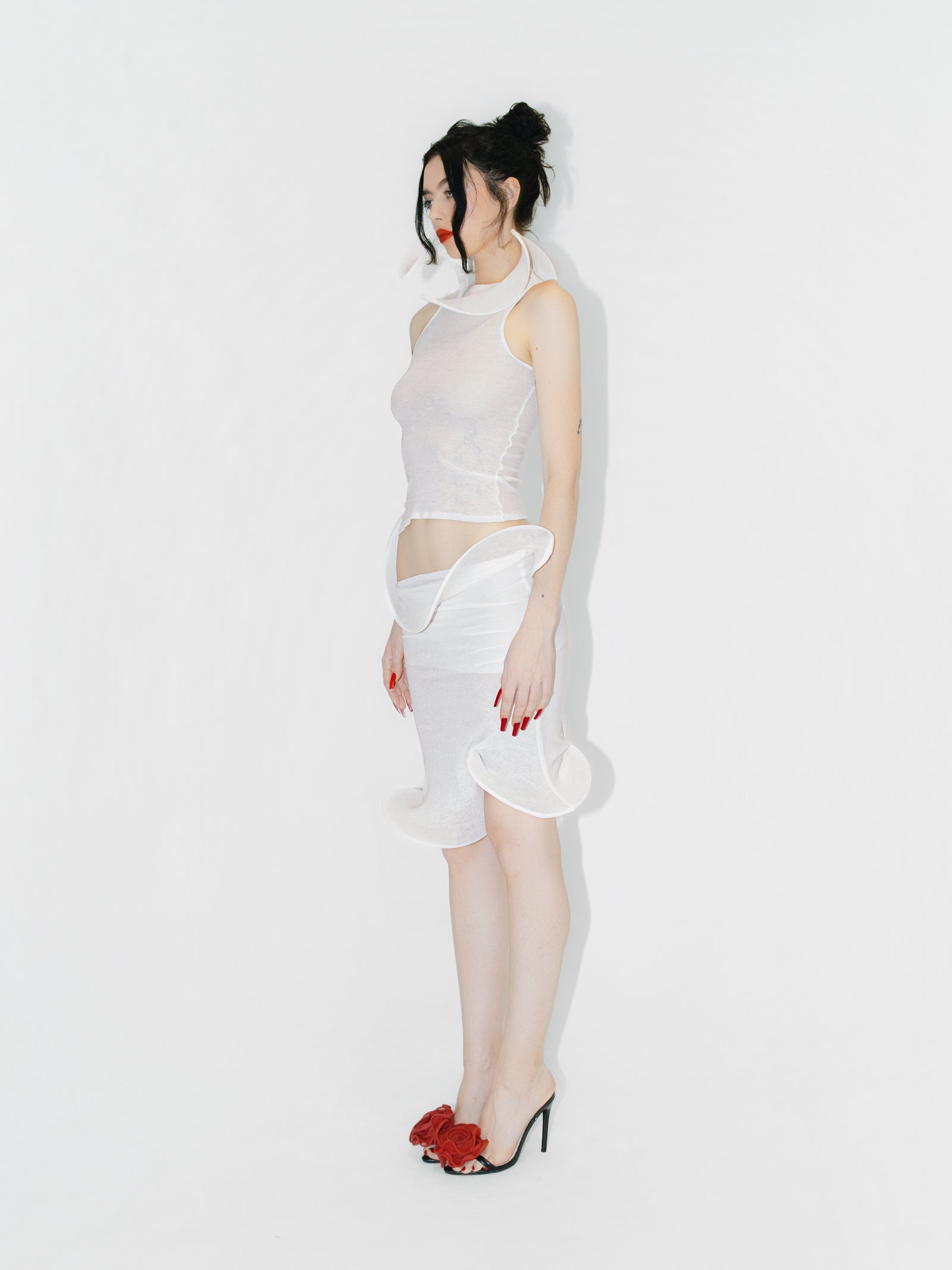 Sculptural Datura Tank Top