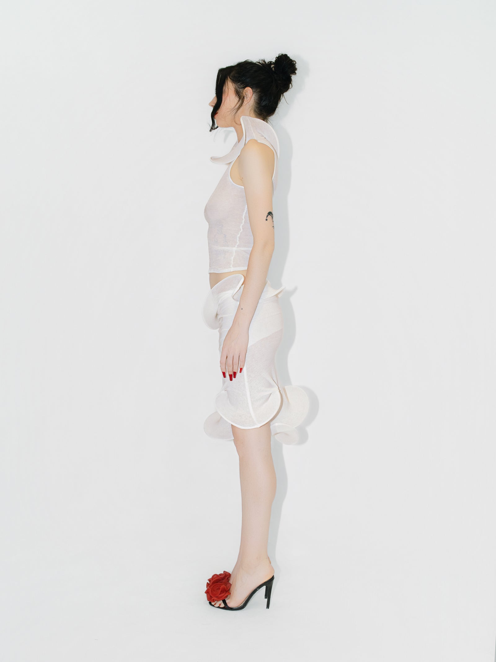Sculptural Datura Tank Top