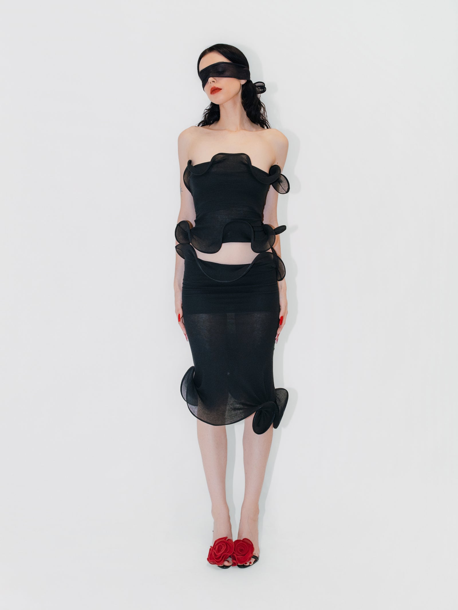 Sculptural Datura Tube Top