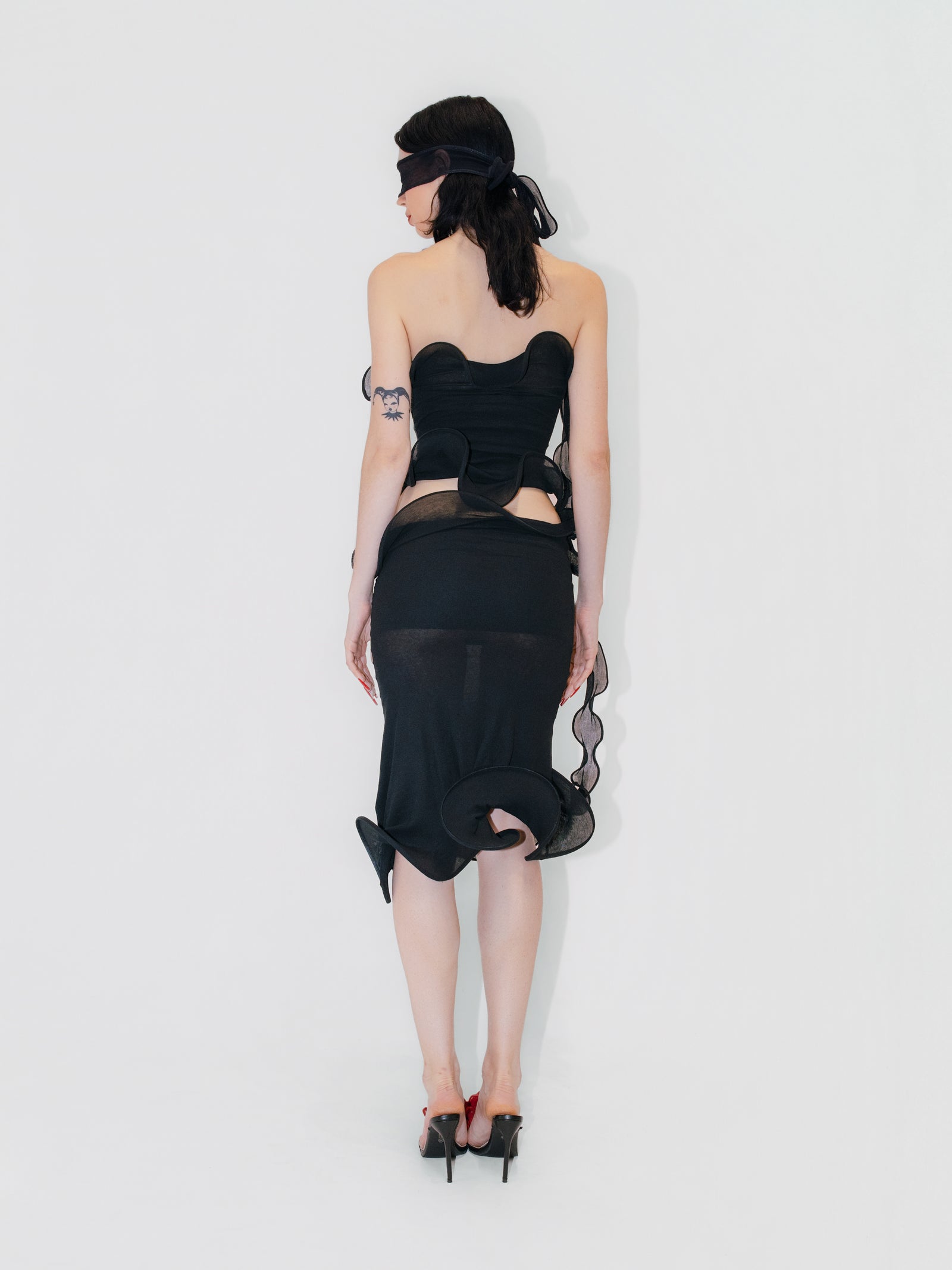Sculptural Datura Tube Top
