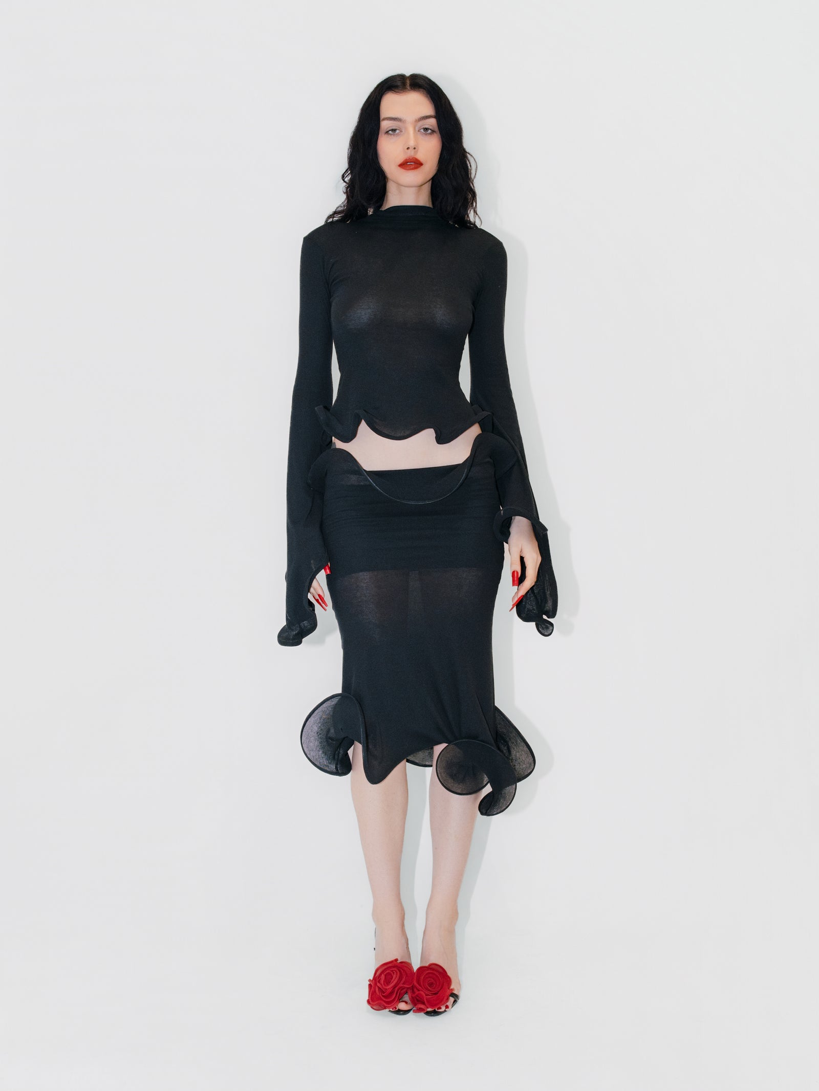 Moon moth long sleeve top - Black