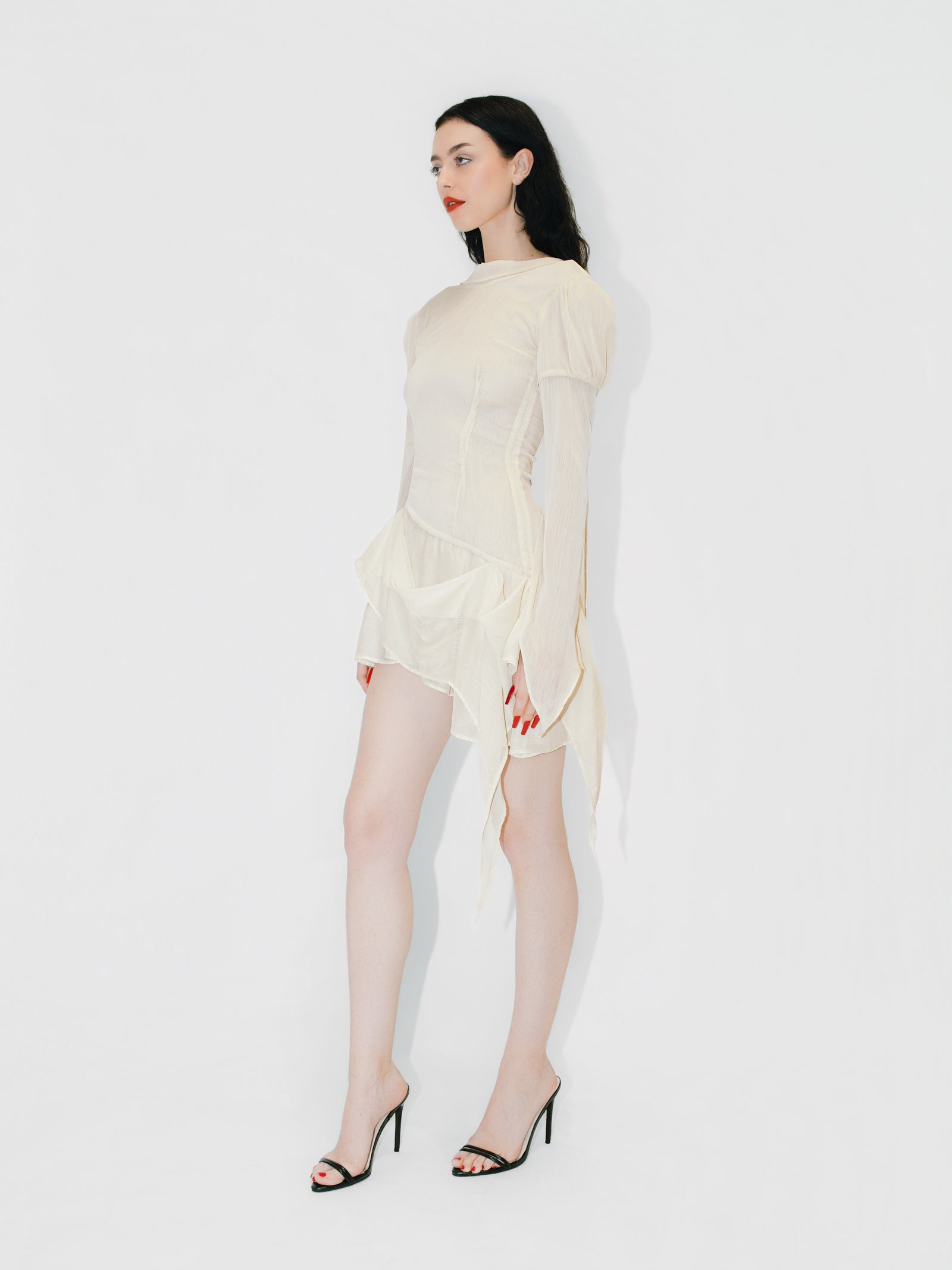 Courtesan Chiffon Dress Ivory