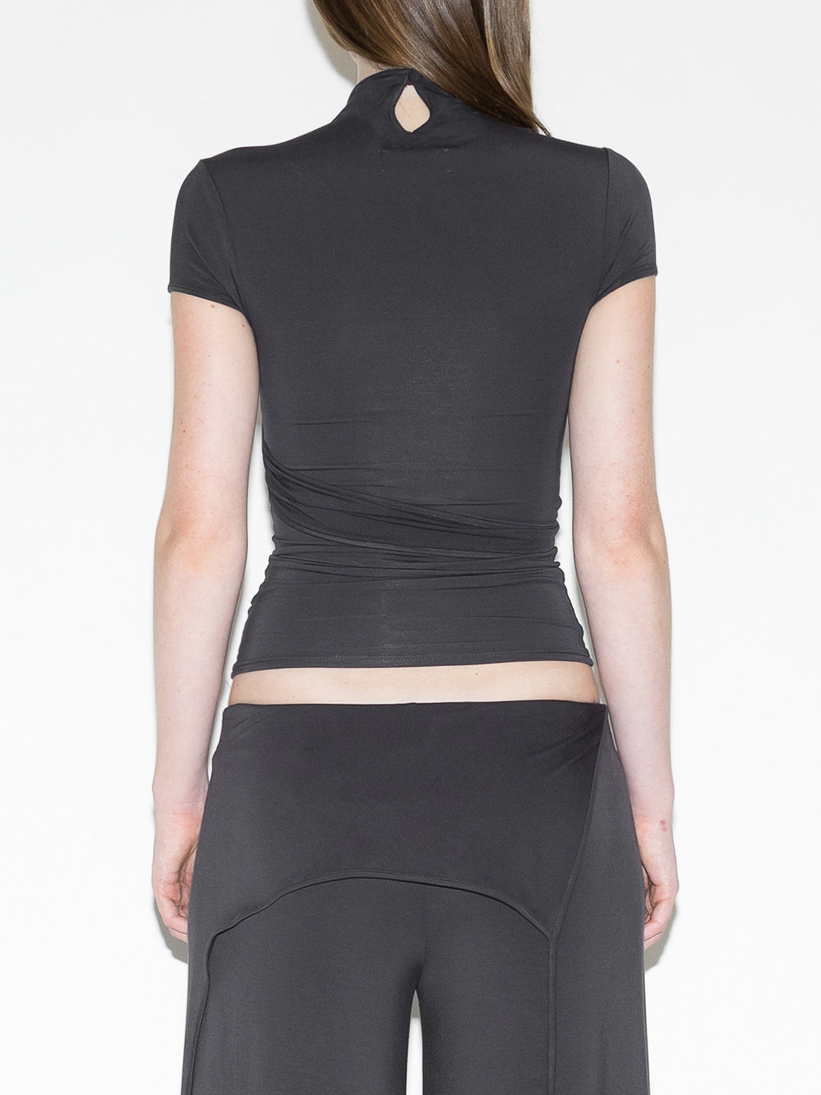 Cap Sleeve Harness Top Gray