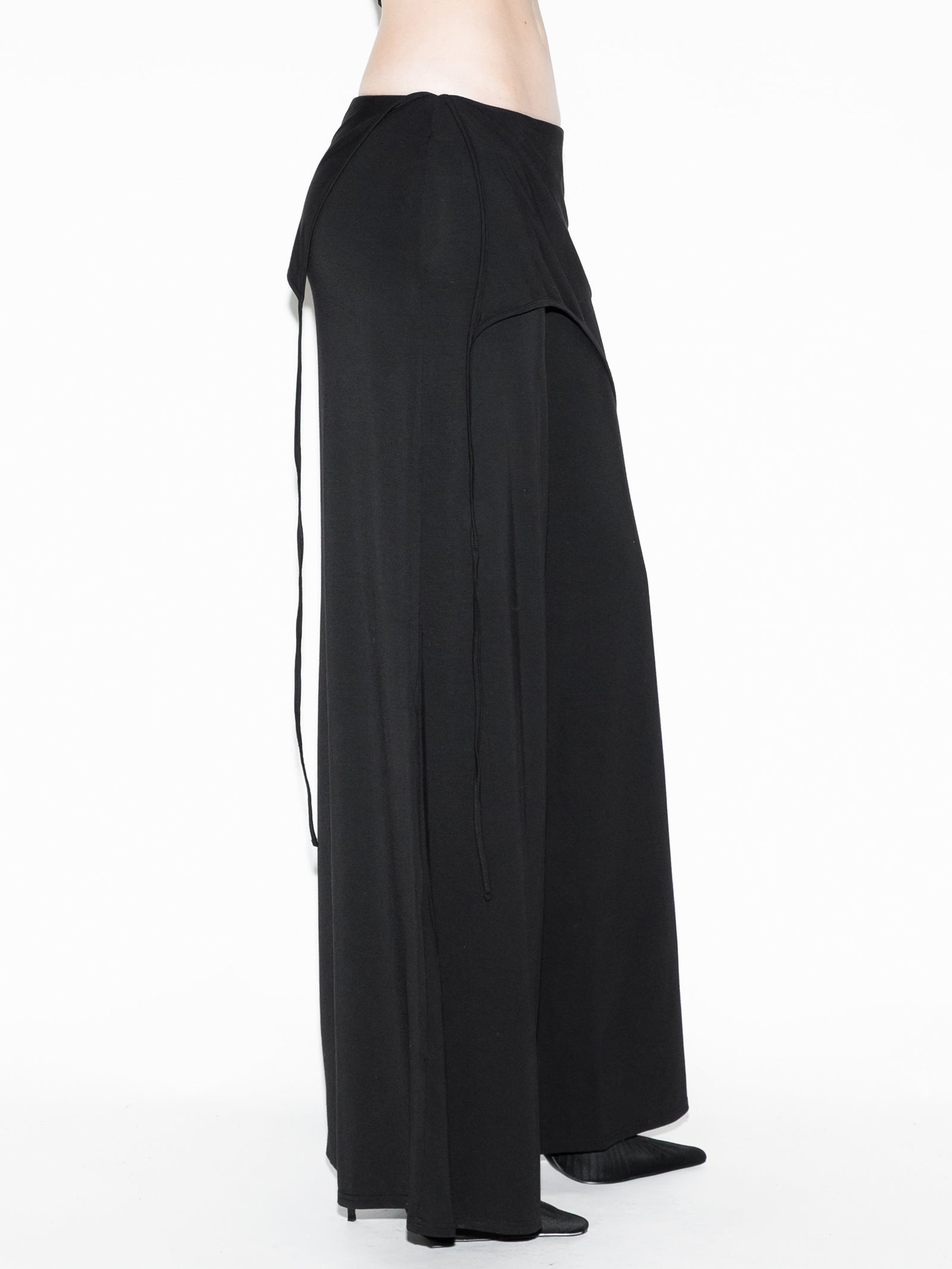 Draped Bat Pants Black