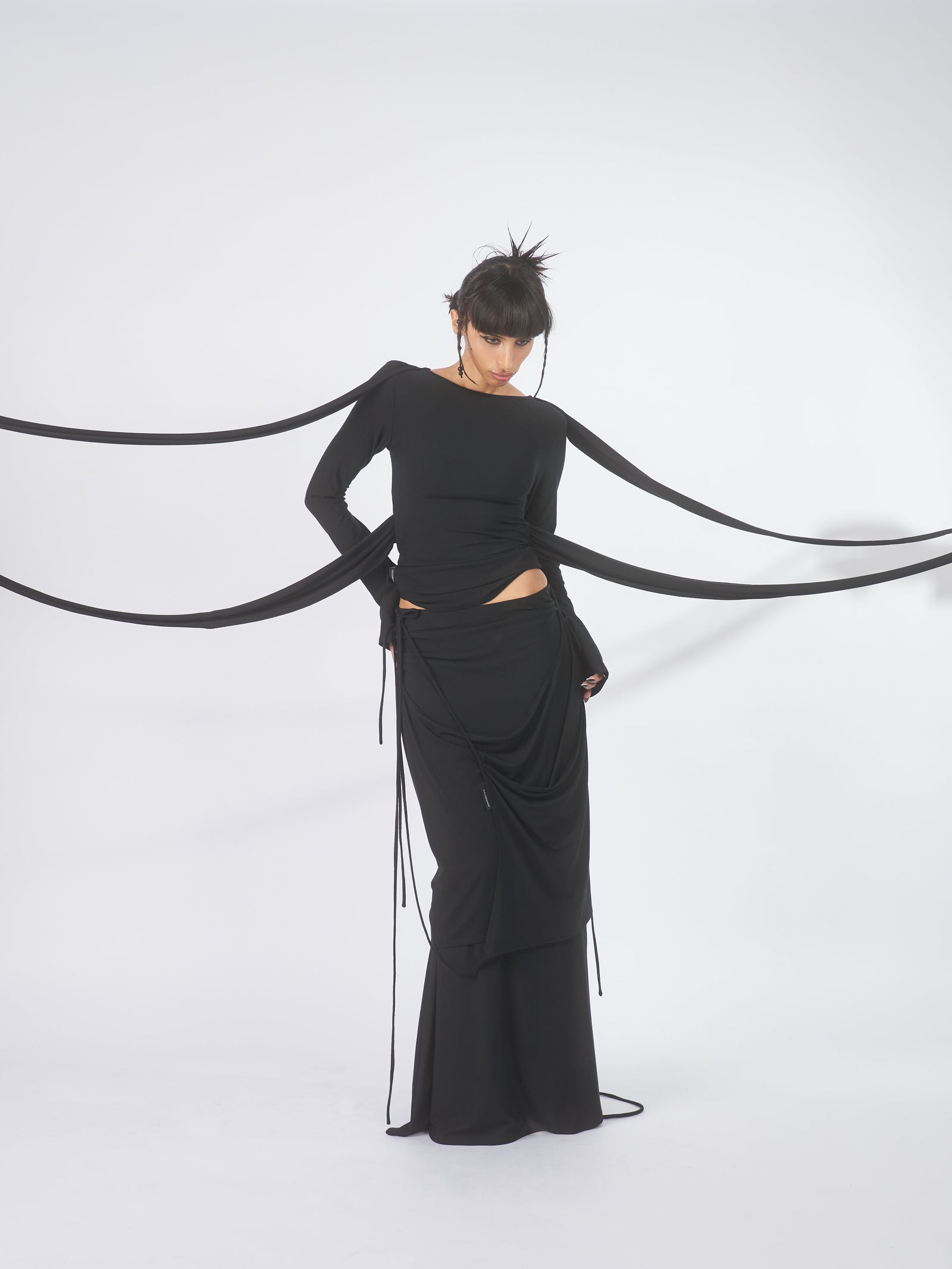 Harness Tie Top Solid Black