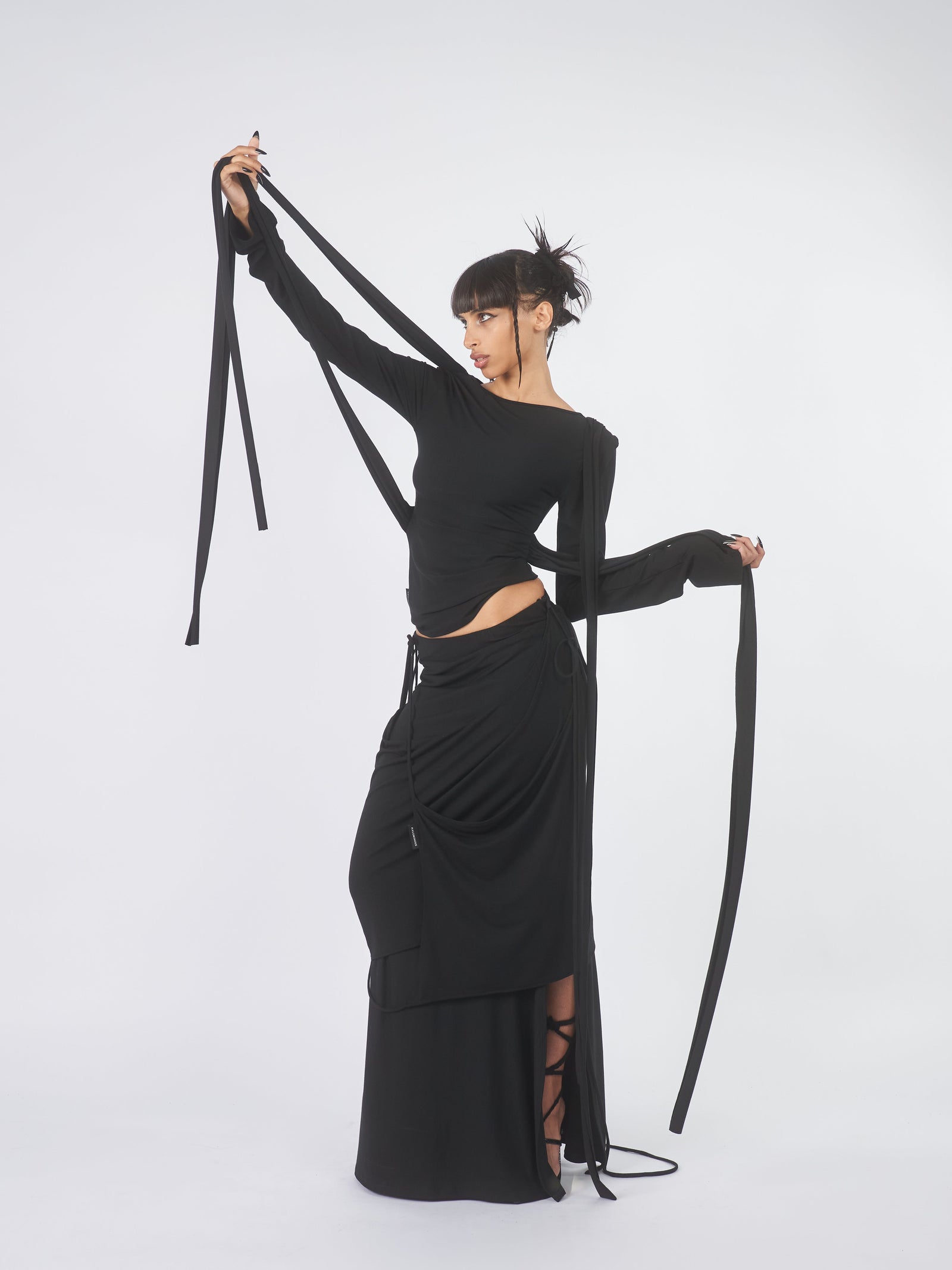 Harness Tie Top Solid Black